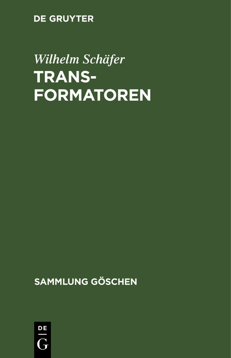 Transformatoren - Wilhelm Schäfer