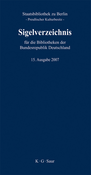 Sigelverzeichnis für die Bibliotheken der Bundesrepublik Deutschland - Staatsbibliothek zu Berlin - Preußischer Kulturbesitz