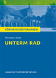 Unterm Rad von Hermann Hesse. Textanalyse und Interpretation mit ausführlicher Inhaltsangabe und Abituraufgaben mit Lösungen.