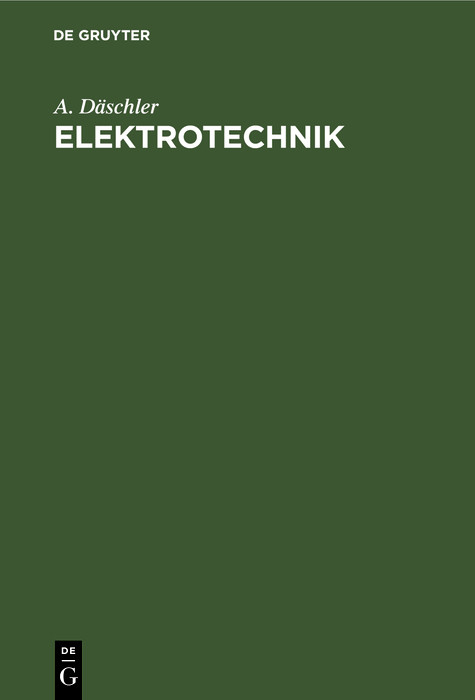 Elektrotechnik - A. Däschler