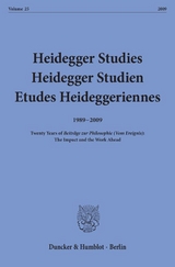 Heidegger Studies - Heidegger Studien - Etudes Heideggeriennes. - 