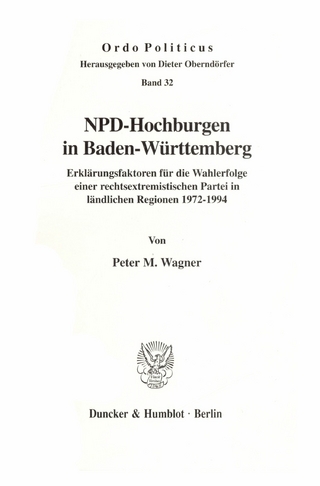 NPD-Hochburgen in Baden-Württemberg. - Peter M. Wagner