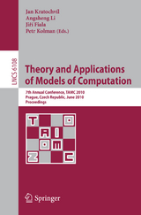 Theory and Applications of Models of Computation - 