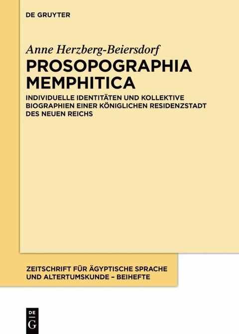 Prosopographia Memphitica -  Anne Herzberg-Beiersdorf