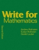 Write for Mathematics - Andrew S. Rothstein; Evelyn B. Rothstein; Gerald Lauber