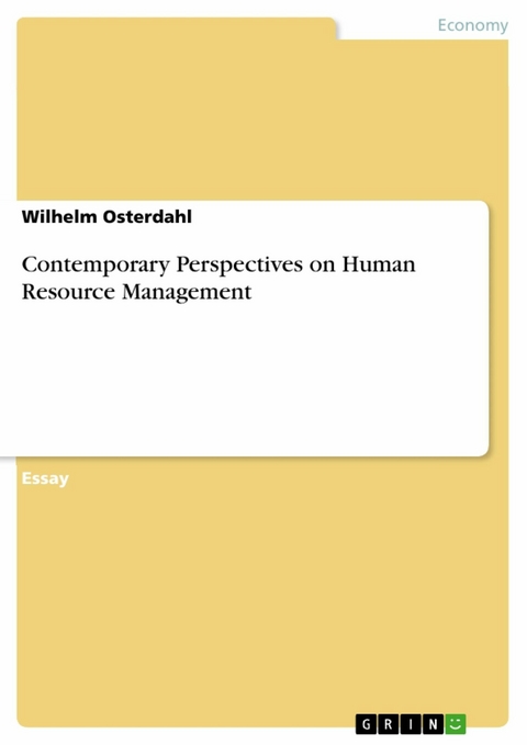 Contemporary Perspectives on Human Resource Management -  Wilhelm Osterdahl