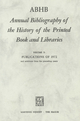 ABHB Annual Bibliography of the History of the Printed Book and Libraries: Volume 3: Publications of 1972 and additions from the preceding years H. Ve