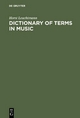 Dictionary of Terms in Music / Wörterbuch Musik - Horst Leuchtmann