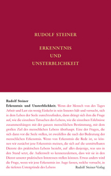 Erkenntnis und Unsterblichkeit - Rudolf Steiner