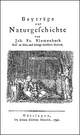 Beyträge zur Naturgeschichte: Mit einer Einleitung herausgegeben von Mario Marino (Historia Scientiarum)