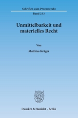 Unmittelbarkeit und materielles Recht. - Matthias Krüger