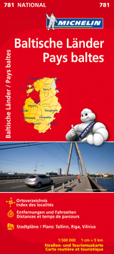 Michelin Karte Baltische Länder (Estland, Lettland und Litauen). Pays baltes. Pays baltes - 