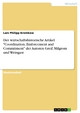 Der wirtschaftshistorische Artikel 'Coordination, Emforcement and Commitment' der Autoren Greif, Milgrom und Weingast Lars Philipp Kremkow Author