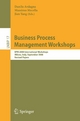 Business Process Management Workshops - Danilo Ardagna;  Massimo Mecella;  Jian Yang