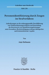 Personenidentifizierung durch Zeugen im Strafverfahren. - Anja Hofmann