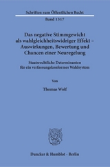 Das negative Stimmgewicht als wahlgleichheitswidriger Effekt – Auswirkungen, Bewertung und Chancen einer Neuregelung. - Thomas Wolf