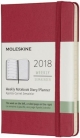 Moleskine 12 Monate Wochen Notizkalender 2018, P/A6, Hard Cover, Hagebutte