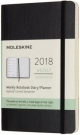 Moleskine 12 Monate Wochen Notizkalender 2018, P/A6, Soft Cover, Schwarz