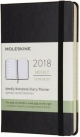 Moleskine 12 Monate Wochen Notizkalender 2018, P/A6, Hard Cover, Schwarz
