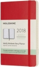 Moleskine 12 Monate Wochen Notizkalender 2018, P/A6, Soft Cover, Scharlachrot