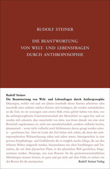 Die Beantwortung von Welt- und Lebensfragen durch Anthroposophie - Rudolf Steiner