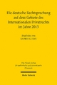 Die deutsche Rechtsprechung auf dem Gebiete des Internationalen Privatrechts im Jahre 2015
