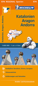 Michelin Katalonien, Aragon, Andorra. StraÃen- und Tourismuskarte 1:400.000