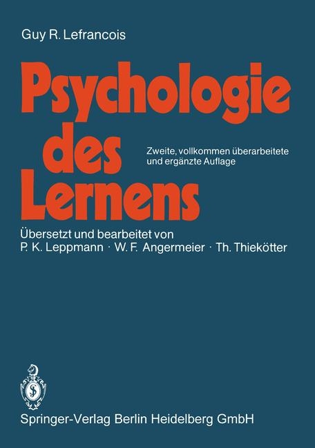 Psychologie des Lernens - Guy R. Lefrançois