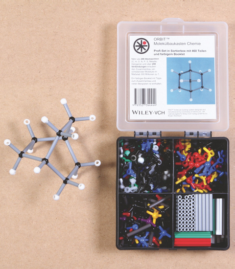 ORBIT Molekülbaukasten Chemie: Profi-Set in Sortierbox mit 460 Teilen und farbigem Booklet