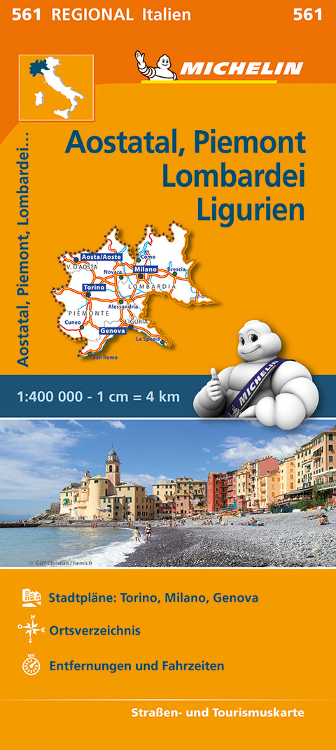 Michelin Karte Aostatal, Piemont, Lombardei und Ligurien - 