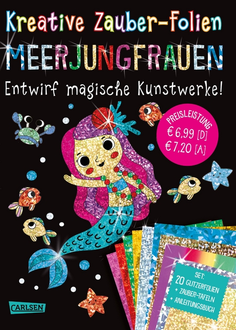 Kreative Zauber-Folien: Meerjungfrauen: Set mit 10 Zaubertafeln, 20 Folien und Anleitungsbuch - Anton Poitier