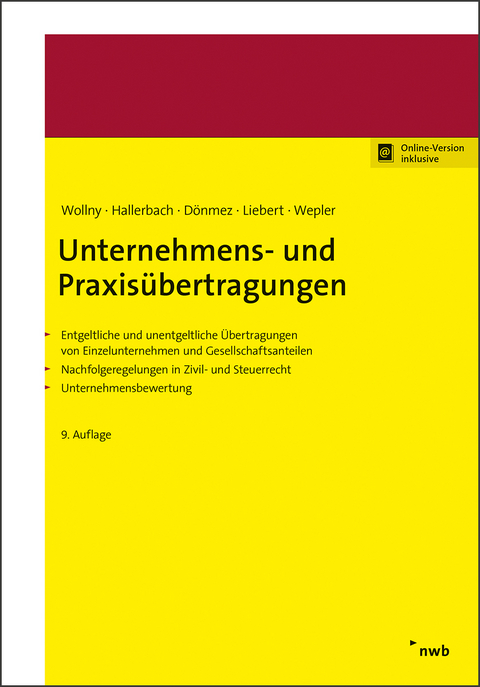 Unternehmens- und Praxisübertragungen - Dorothee Hallerbach, Axel Wepler, Hülya Dönmez, Melanie Liebert