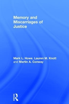 Memory and Miscarriages of Justice - Mark L. Howe, Lauren M. Knott, Martin A. Conway