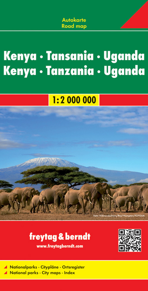 Kenya - Tansania - Uganda - Ruanda, Autokarte 1:2.000.000