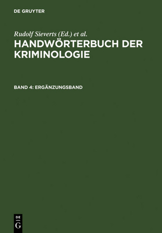 Handwörterbuch der Kriminologie / Ergänzungsband - Alexander Elster; Heinrich Lingemann; Rudolf Sieverts; Hans J. Schneider