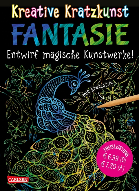 Kreative Kratzkunst: Fantasie: Set mit 10 Kratzbildern, Anleitungsbuch und Holzstift - Anton Poitier