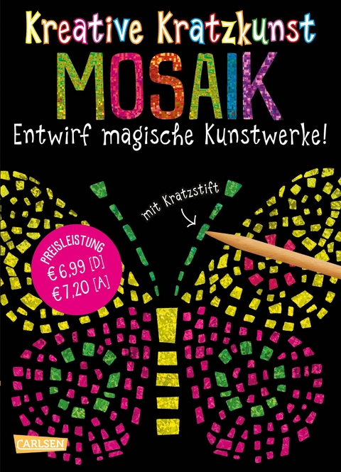 Kreative Kratzkunst: Mosaik: Set mit 10 Kratzbildern, Anleitungsbuch und Holzstift - Anton Poitier