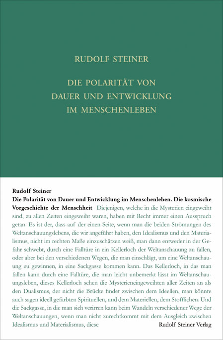 Die Polarität von Dauer und Entwickelung im Menschenleben - Rudolf Steiner