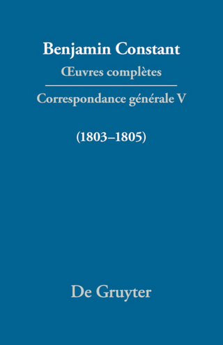 Benjamin Constant: ?uvres complètes. Correspondance générale / Correspondance 1803?1805