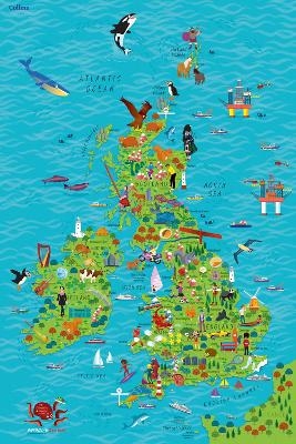 Children’s Wall Map of the United Kingdom and Ireland -  Collins Kids