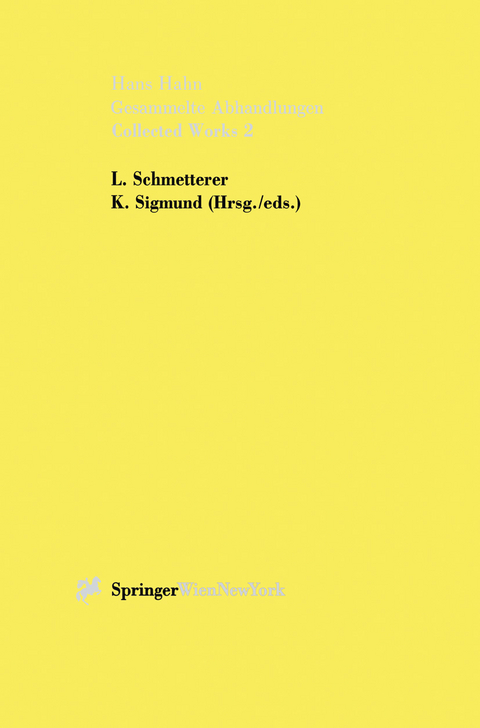 Gesammelte Abhandlungen II - Collected Works II - Hans Hahn