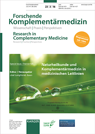 Naturheilkunde und Komplementärmedizin in medizinischen Leitlinien - 
