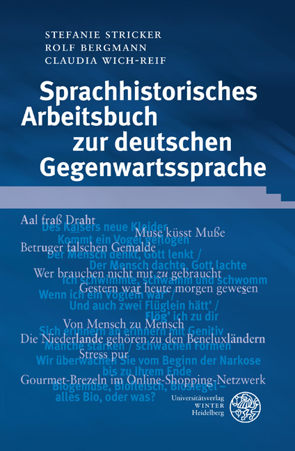 Sprachhistorisches Arbeitsbuch zur deutschen Gegenwartssprache - Stefanie Stricker, Rolf Bergmann, Claudia Wich-Reif