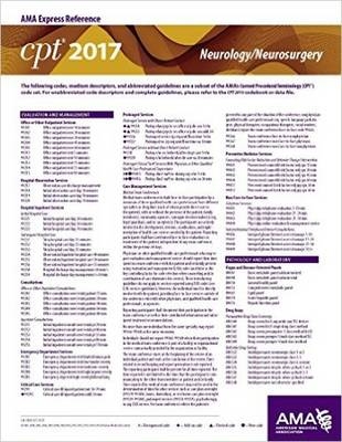 CPT 2017 Express Reference Coding Card: Neurology/Neurosurgery -  American Medical Association
