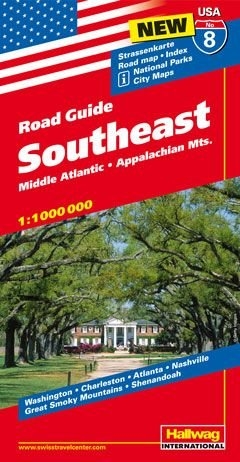 Southeast, Middle Atlanitic, Appalachian Mts. 1:1 Mio., Road Guide Nr. 8