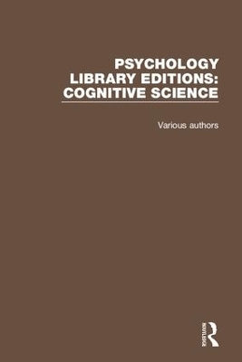 Psychology Library Editions: Cognitive Science -  Various