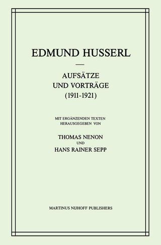 Aufsätze und Vorträge (1911?1921) - Edmund Husserl; H.R. Sepp; Thomas Nenon