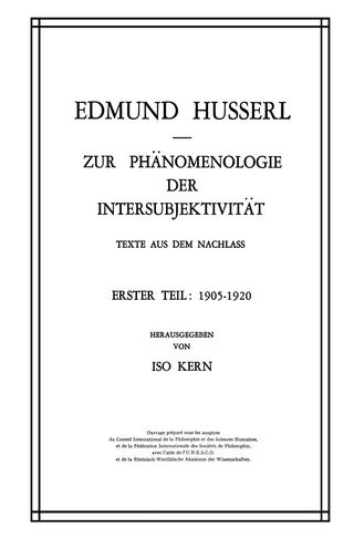 Zur Phänomenologie der Intersubjektivität - Edmund Husserl; Kern