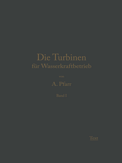 Die Turbinen für Wasserkraftbetrieb - Adolf Pfarr