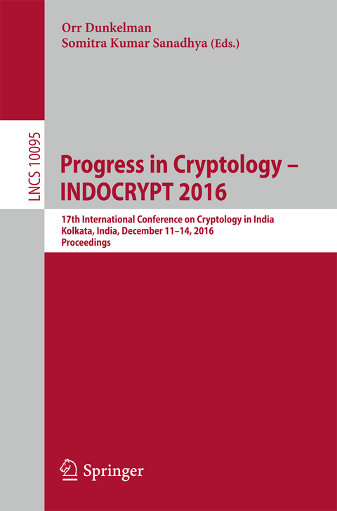 Progress in Cryptology – INDOCRYPT 2016 - 